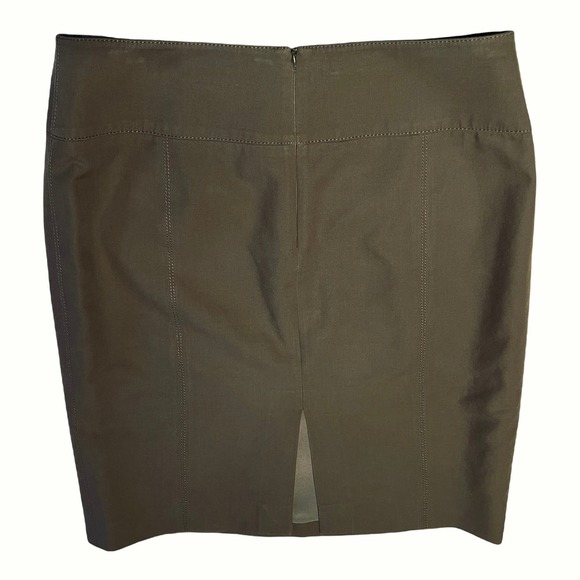 ARMANI COLLEZIONI VINTAGE Skirt Green A-Line Italy TG 46 US 10 Cotton 90s Y2K - Picture 3 of 8